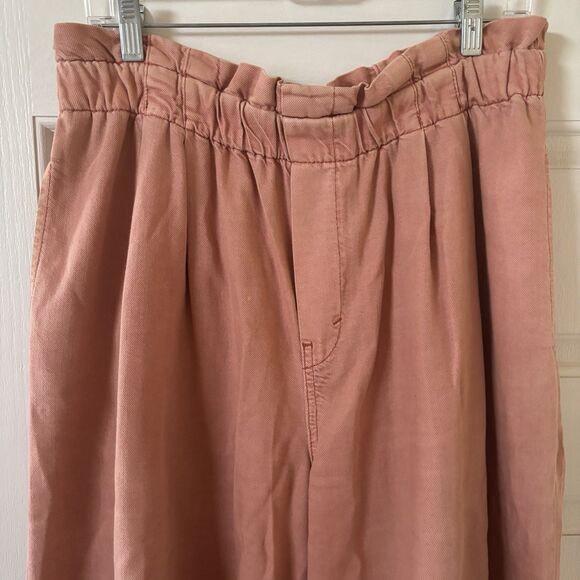 Pilcro Women Wide Leg Pants Size Large Peach Paperbag Boho Hippie Comfort Casual - Picture 3 of 12
